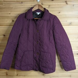 J. Jill Womens Heritage Quilted Jacket Size Small Plum Purple